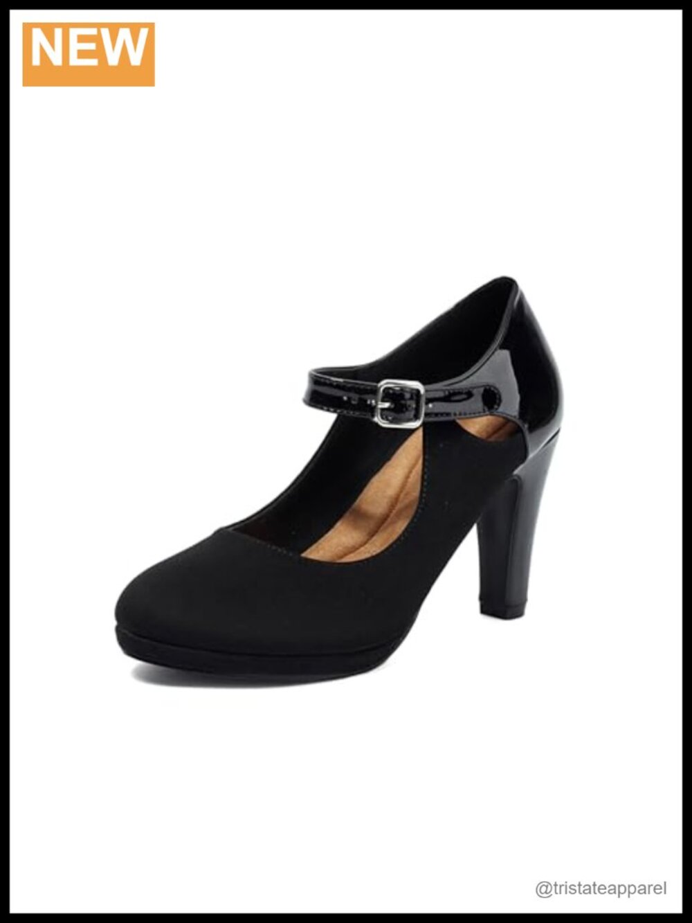 Women's Mary Jane Heels Retro Closed Toe Suede Ankle Strap Pumps